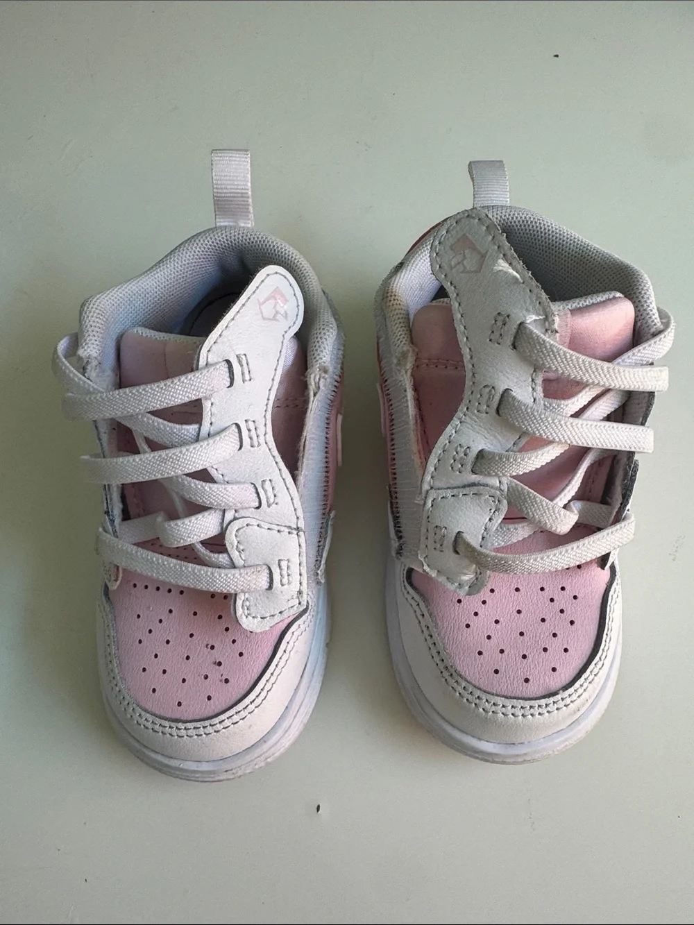 Jordan Kids' Pink and White Low-Top Sneakers with Red Jumpman